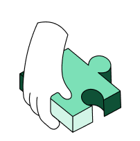 Hand holding a puzzle piece, symbolizing problem-solving.